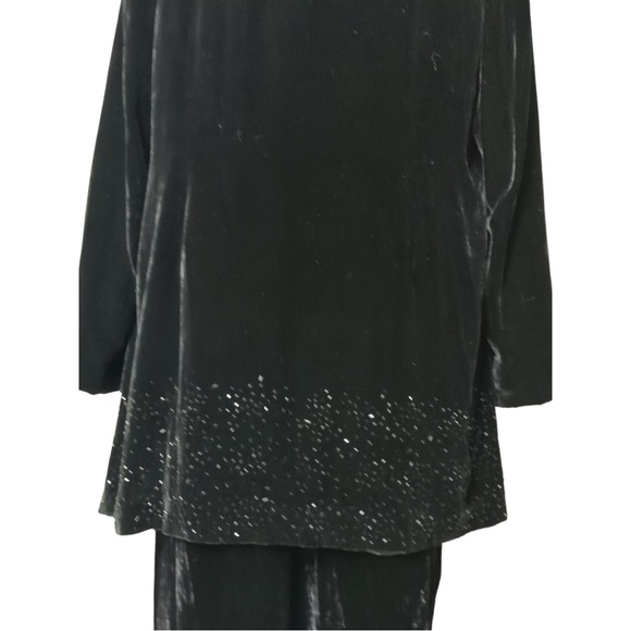 WINDS MOOR Gorgeous Beaded Black Terciopelo Two Pieces Pants and Jacket Size 16 - Picture 16 of 16